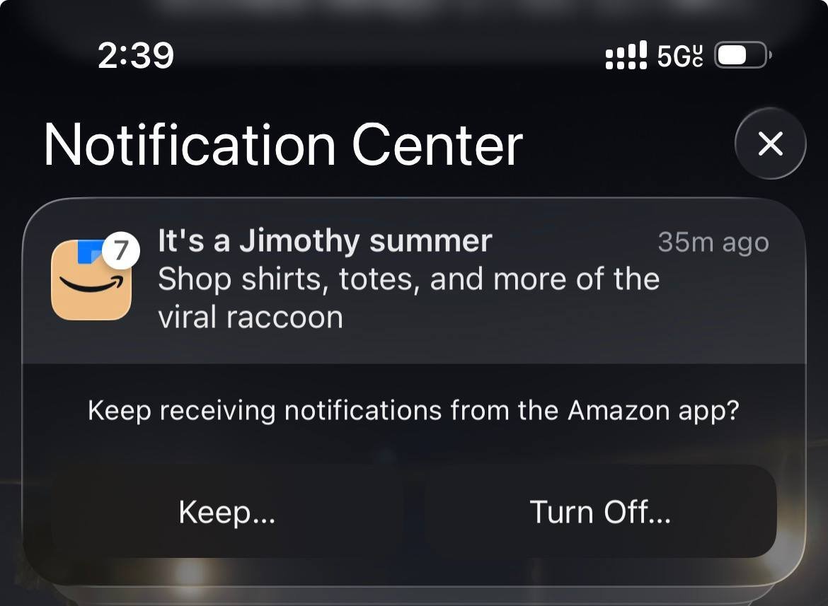 jackduval's tweet photo. Amazon just sent out notifications to their users saying it's "Jimothy Summer"

JImothy is rapidly going worldwide https://t.co/kljdn7bKVD