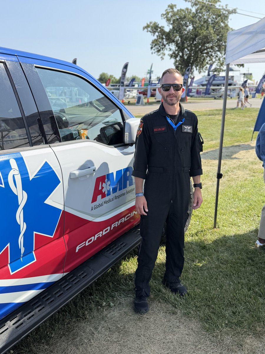 AMR_Social's tweet photo. We're at EAA AirVenture this week with the AMR IMSA Safety Team truck & Road America Pace Car! Visit our booth near the Education & Career Center to learn about pilot and aircraft maintenance technician careers and enter to win a VIP Road America experience. #JoinGMR #OneTeam https://t.co/u3VTggHxq5