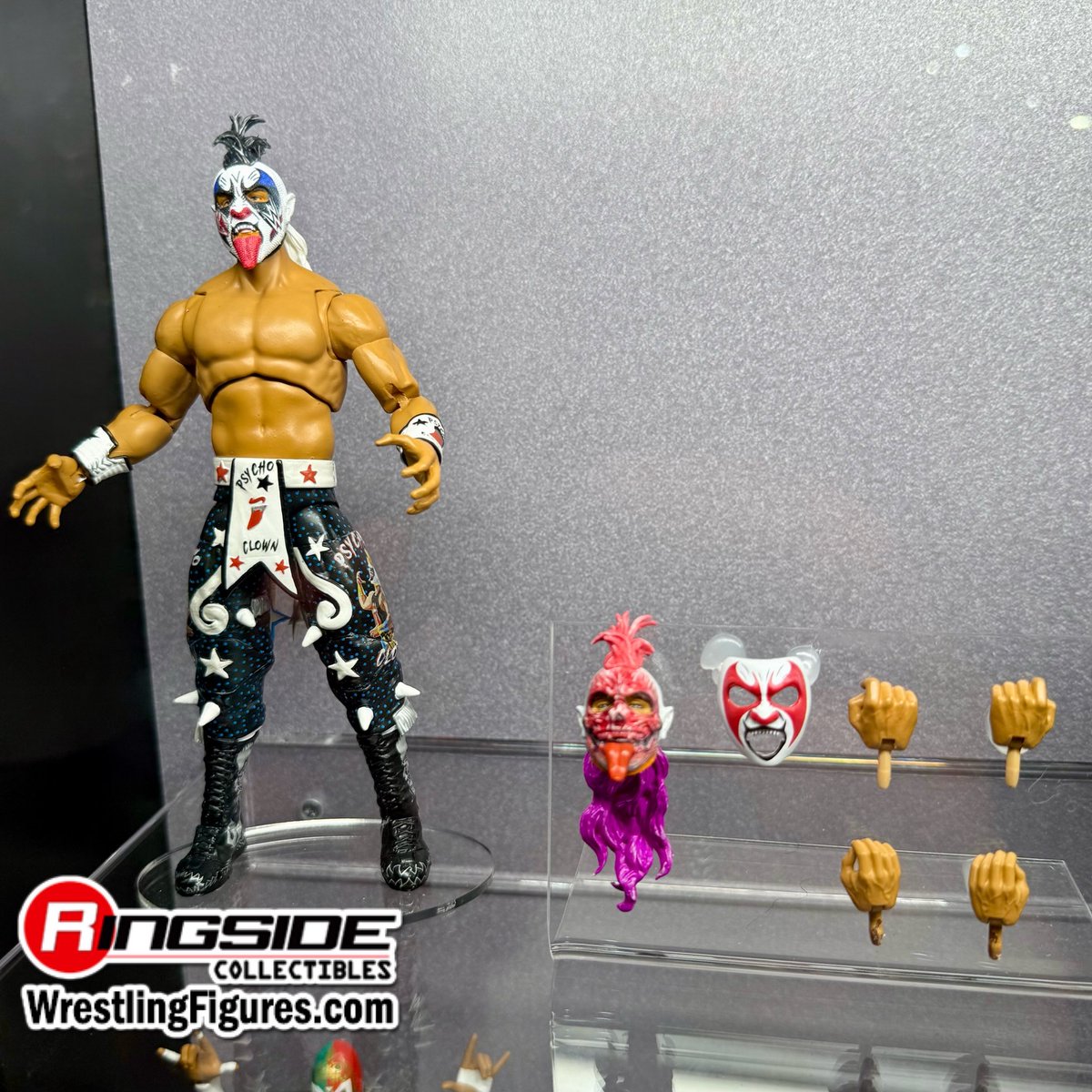 RingsideC's tweet photo. Psycho Clown @luchalibreaaa Ringside Exclusive on display at #SDCC2026 Mattel WWE Display

Follow us for all your @Mattel @WWE #SDCC Coverage

#RingsideCollectibles #WrestlingFigures #ComicCon https://t.co/M5YJhijeQp
