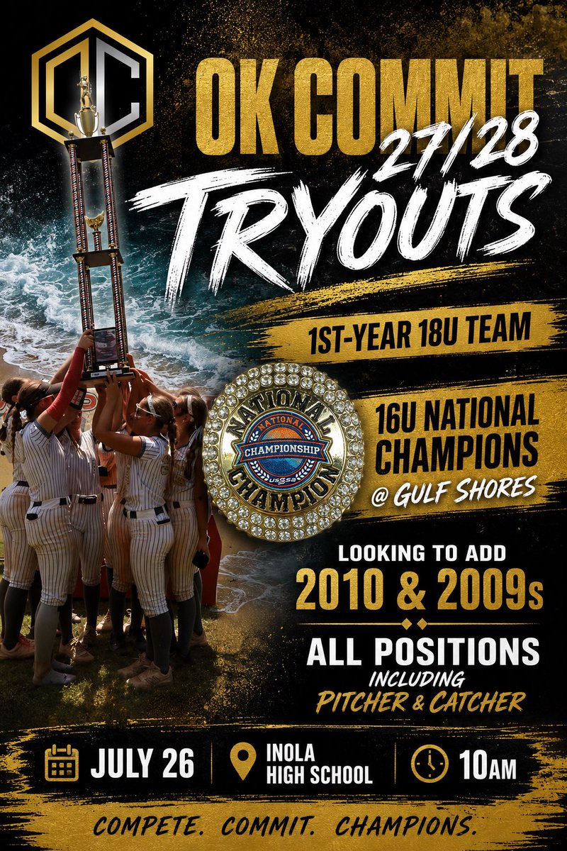 OKCommit2728's tweet photo. Location change!  Tryouts this Sunday morning at Inola🩶 https://t.co/iGSKnGJ8rz