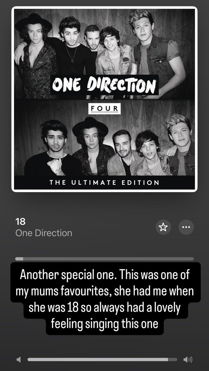 LouisT91Updates's tweet photo. “Another special one. This was one of my mums favourites, she had me when she was 18 so always had a lovely feeling singing this one”

Louis talking about “18” via IG stories❤️ https://t.co/Ht7FCuhUFR