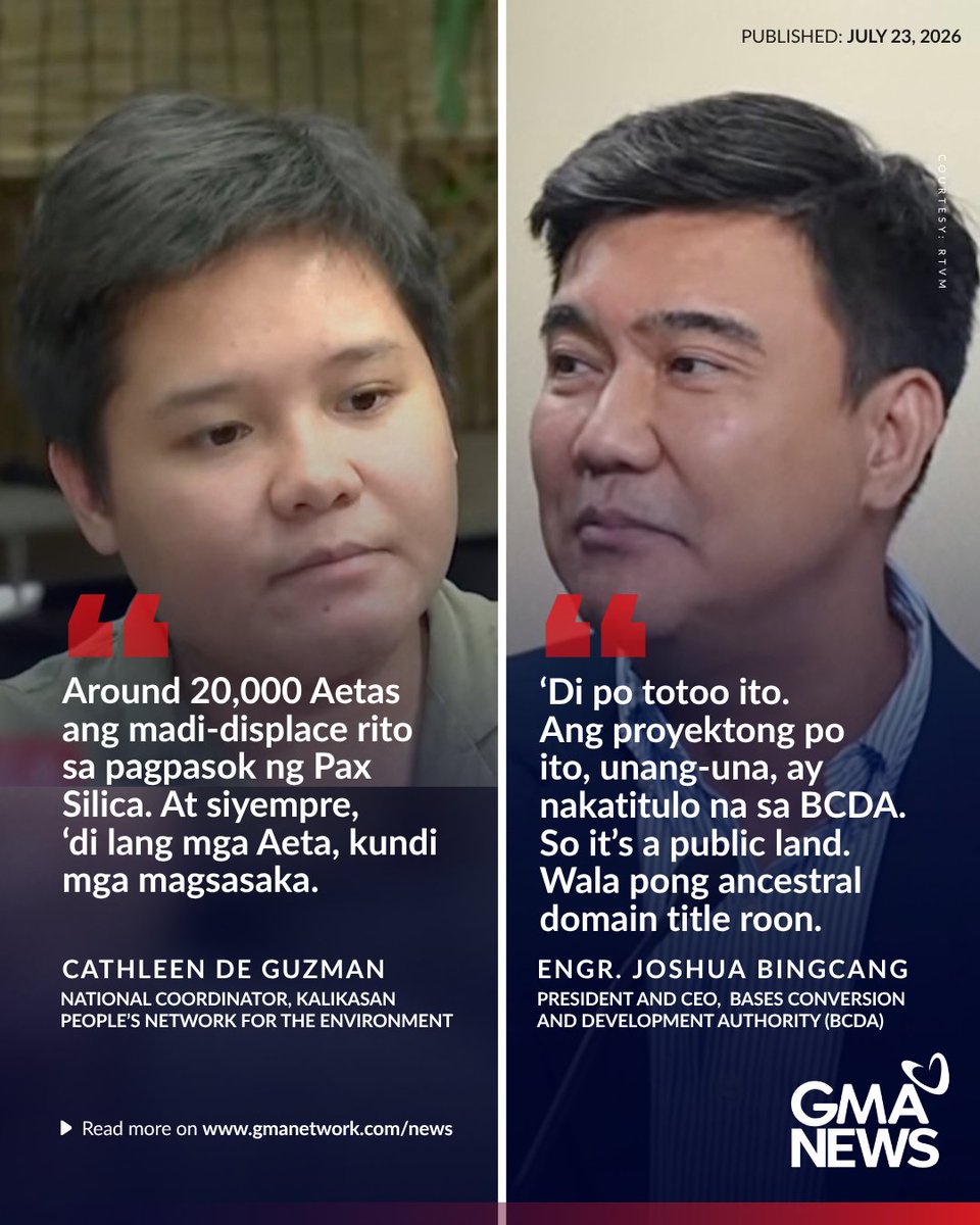 gmanews's tweet photo. Dagdag-kita para sa bansa, trabaho sa mga Pilipino at pagkakataong matuto sa research development ang pambenta ng Amerika sa itinatayo nitong artificial intelligence o A.I. hub na Pax Silica sa New Clark City.

Sa gitna ng pagpahayag ng kritisismo ng ilang grupo, sinagot din ng Bases Conversion and Development Authority (BCDA) ang pangambang may maagawan na mga katutubo't magsasaka ng lupa.

Alamin ang iba pang aspeto ng proyekto sa buong ulat ng 24 Oras: https://t.co/MaIddvgizu