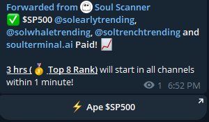 SP500_PF's tweet photo. SOL Trending paid!

Dex at 15k. https://t.co/xpDLSAuYhq