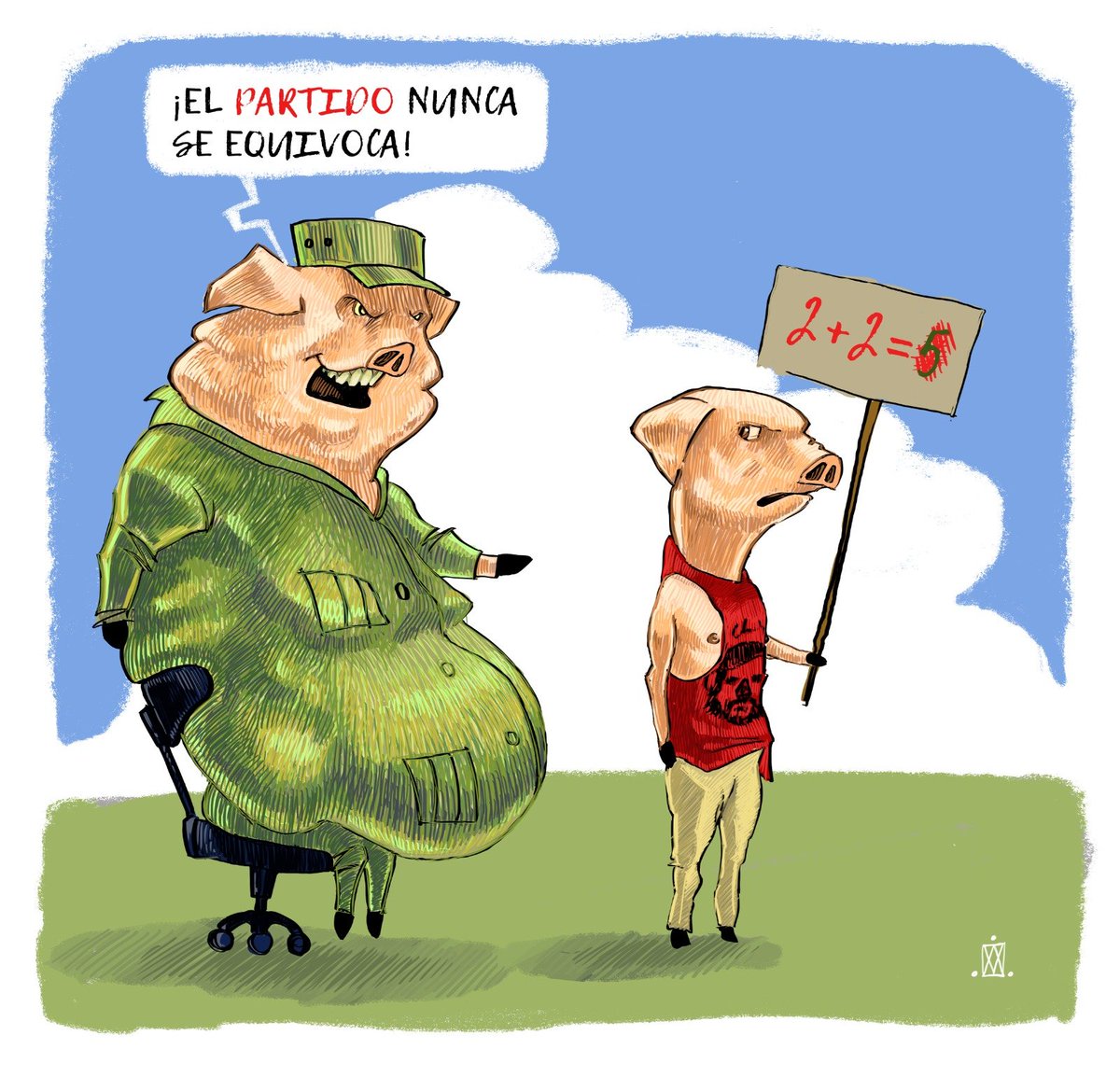arman0061's tweet photo. No importa la evidencia, no importan los hechos; para el dogma, el "Partido" siempre tiene la razón. Mantener los ojos abiertos y cuestionar la narrativa oficial no es una opción, es una necesidad.

​#Orwell #CriticaSocial #SOSCuba #Totalitarismo #LibertadDeExpresion https://t.co/3PL9TxCbuo