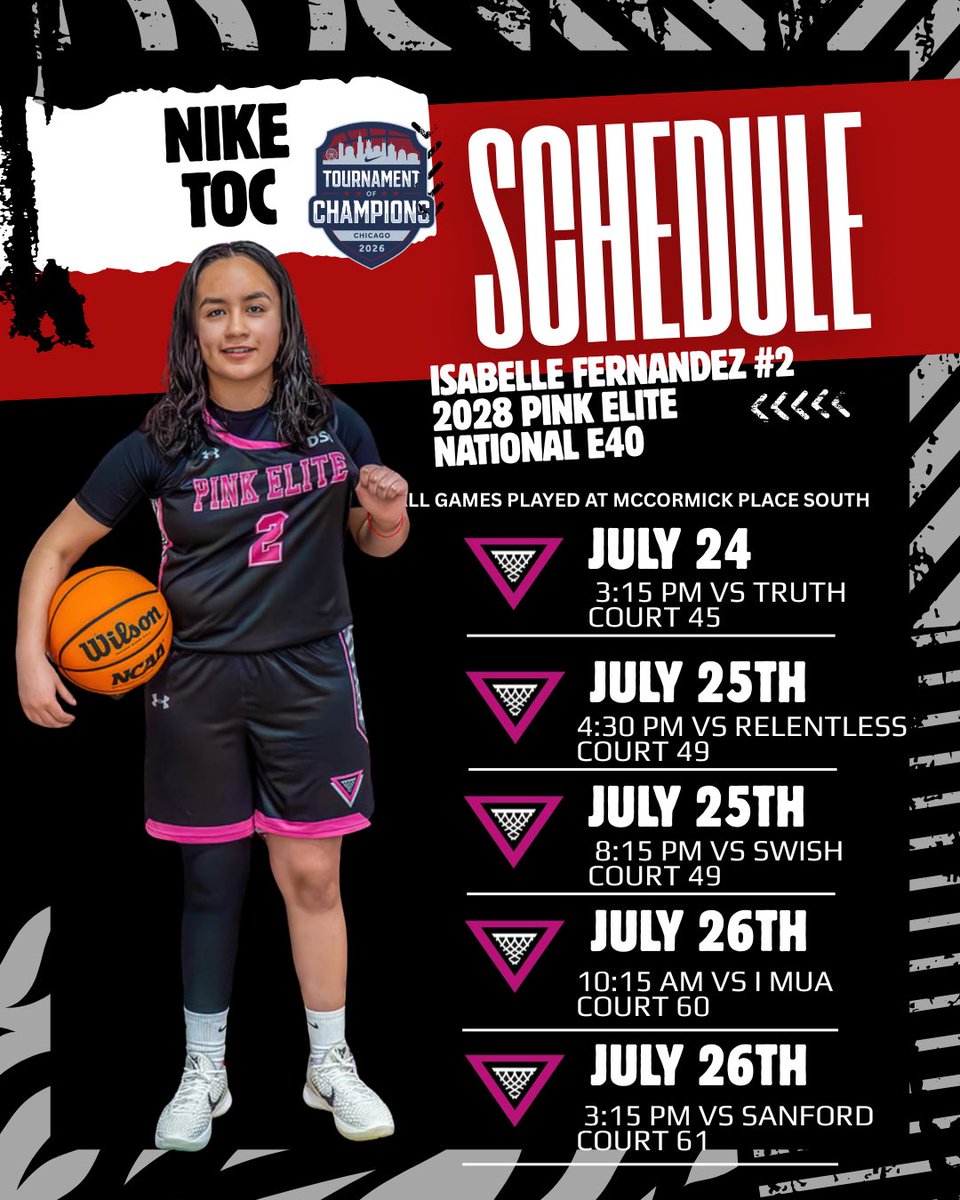 IzzyFernandez02's tweet photo. Here is my schedule for @niketoc this coming weekend. Come see us play!
@pinkeliteclub @sehsgbasketball @TSHOOPS_ https://t.co/DCQXeMenhu