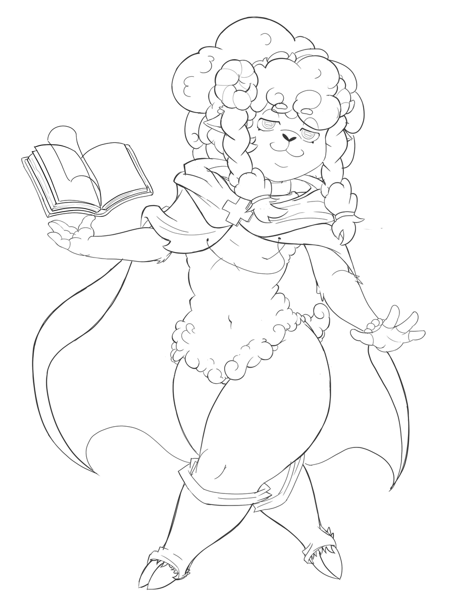 MVikt4's tweet photo. Lineart finished! Made a few changes from the previous sketch since the character got a redesign XD. 
(Go check it out, the new design looks amazing!) https://t.co/37zBJCDP9n