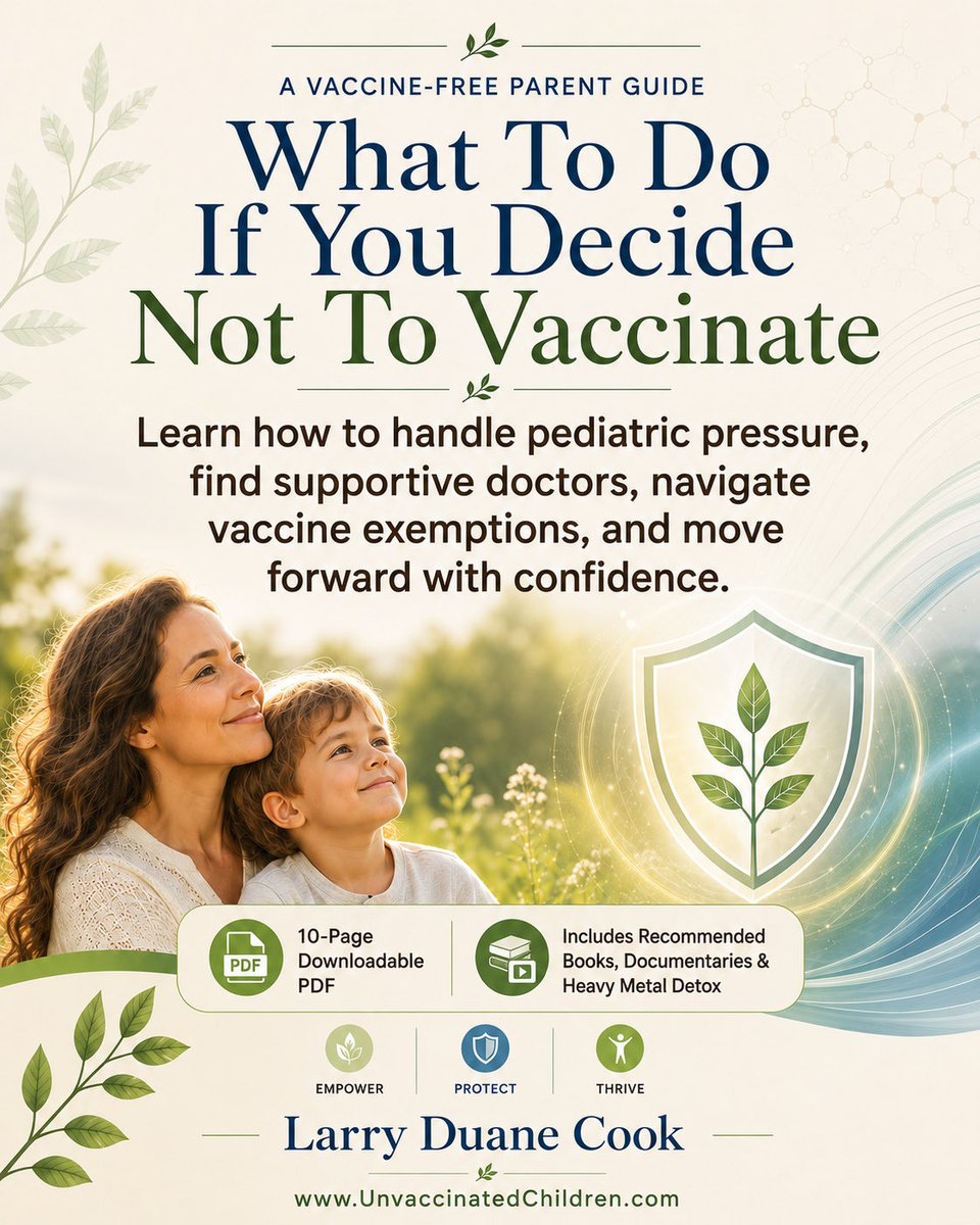 stopvaccinating's tweet photo. I have a new guide available for parents. Would you like this free downloadable PDF designed for home printing? How to talk to bully pediatricians, find a vax free doctor and understand school exemptions are the big topics. https://t.co/49Xabtq1OT