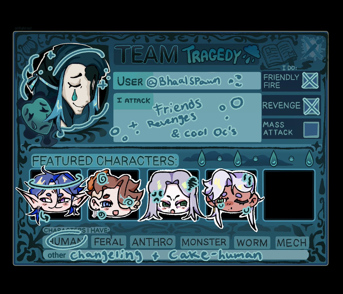 LIGHTCANN0NS's tweet photo. Sorry for inactivity..! I need an honest opinion.. I redid my artfight card yesterday IS IT BETTER OR WORSE??? https://t.co/S1DbkFS6U3