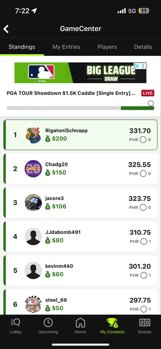 RigatoniSchnapp's tweet photo. Round 1 at 3M Open🏆⛳️
#pgadfs #DFS https://t.co/3dulJkzPS4