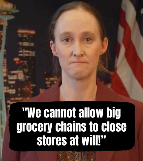 AntiLeftMemes's tweet photo. Seattle’s Communist mayor Katie Wilson wishes to use the government to force grocery stores to stay open and work against their will in Seattle.

"We cannot allow big grocery chains to close stores at will!”

Is she a Tyrant or Retard? https://t.co/WEYU7Sm2Xp