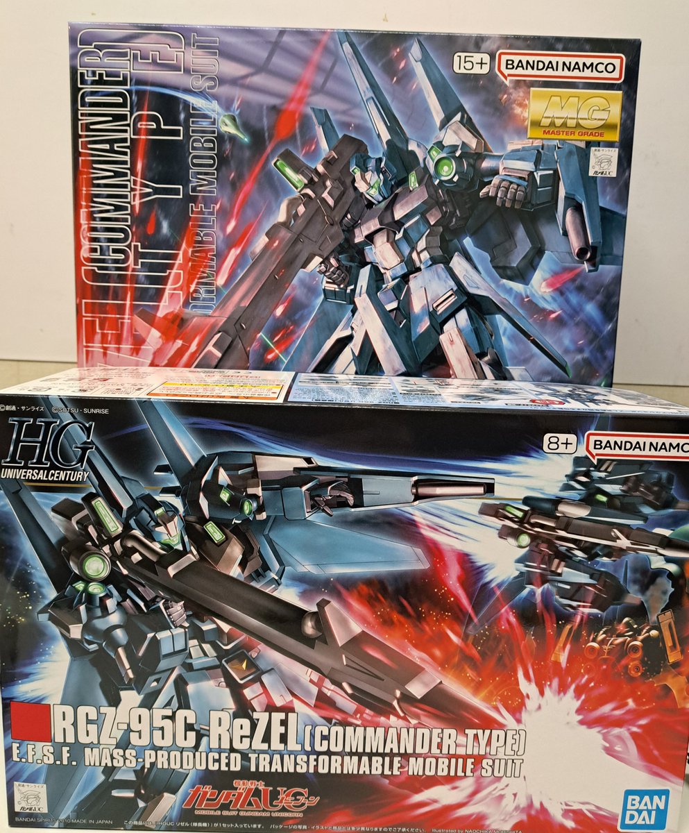 ガンダムベース福岡で買い物終了、リゼル隊長機のHGとMGを購入 これで
