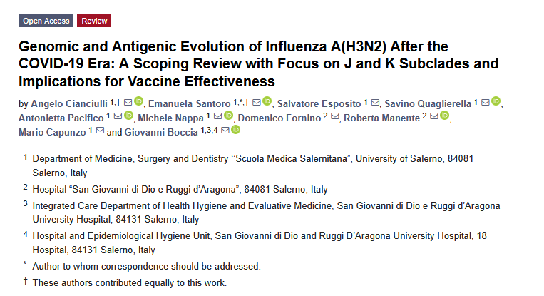 Germs_MDPI's tweet photo. 🦠 New paper in #Germs 👇

How is #Influenza A(H3N2) evolving in the post-#COVID era? This new scoping review explores the emerging J and K subclades and their implications for #VaccineEffectiveness and #PublicHealth. 💉🌍

📖 Read the full article: https://t.co/2hE1M902bK https://t.co/HgFKX48G6X