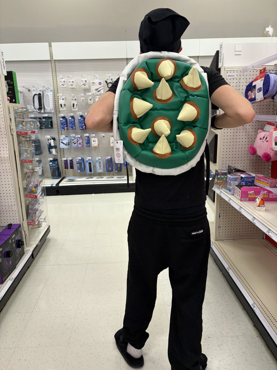 damnyuwack's tweet photo. 🚨SPOTTED: Vialxne posts up inside Target with a spiked Bowser shell backpack and Elmo beanie, tweeting “@Target im in u <3” 😭‼️
Bro walked straight into the electronics aisle dressed like a retard 💀
Is he valid for this fit or did bro go too far? Y’all rocking with this? 👇👀 https://t.co/8ONT0rvqNN