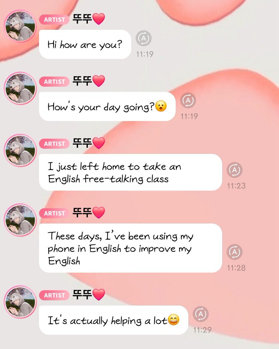 asterumidol's tweet photo. [240726] ❤️🫧

❤️ Hi how are you?
❤️ How's your day going?😮
❤️ I just left home to take an English free-talking class 
❤️ These days, I've been using my phone in English to improve my English
❤️ It's actually helping a lot😄

🐺 typing in english 😳😳😳 https://t.co/G8KpHkc2Yr