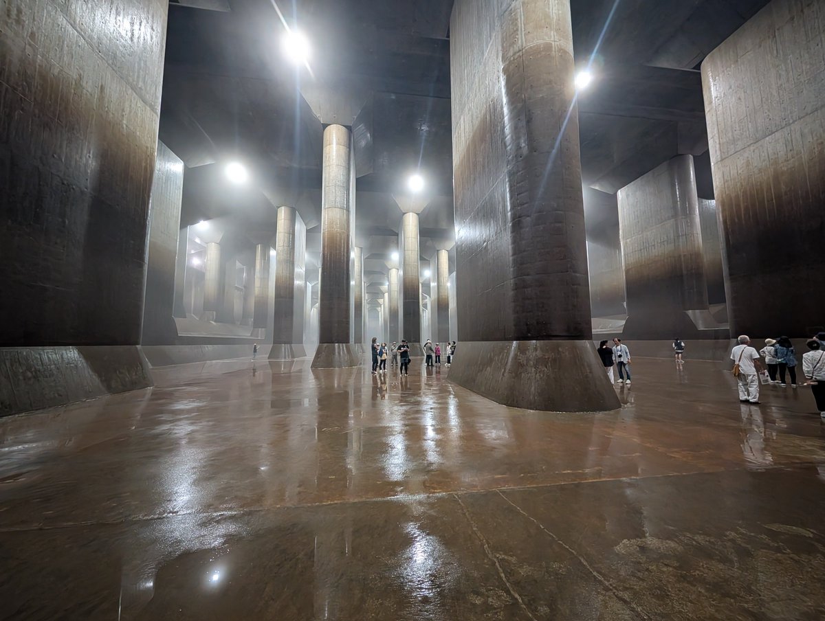 CJHandmer's tweet photo. With the other infrastructure appreciators. 

(This is a flood mitigation structure under Tokyo. You can just do things.)

I've been working on a theory that the Japanese have an annual concrete consumption quota that they absolutely must hit. Approximately one ton per man, woman, and child.