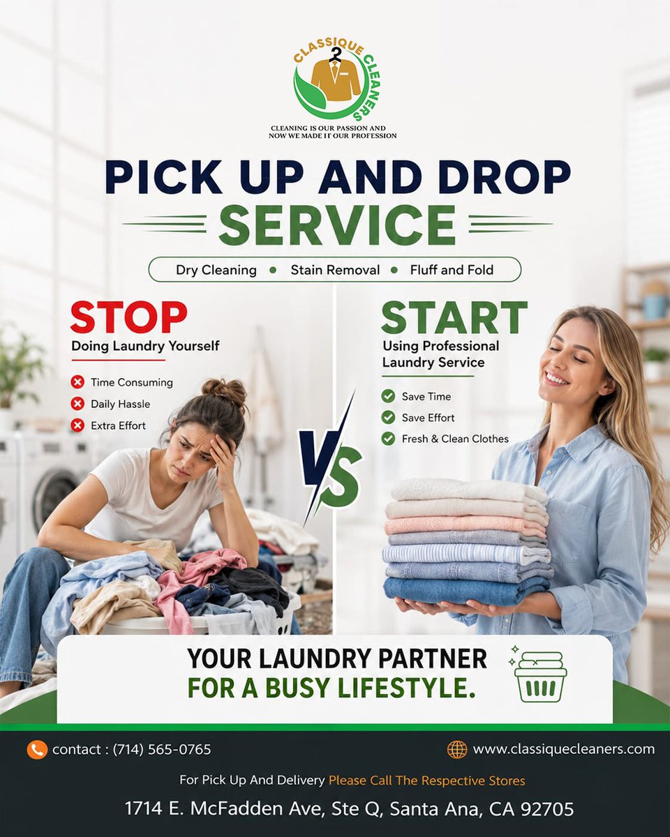 classiqueclean's tweet photo. Spend less time doing chores and more time enjoying California sun! Classique Cleaners is your go-to mobile laundry solution. We offer premium, eco-friendly laundry pickup and delivery services right to your doorstep.
  (714) 565-0765
(714) 654-5925
https://t.co/WwWeDqF9li https://t.co/DhNdKQBWBo