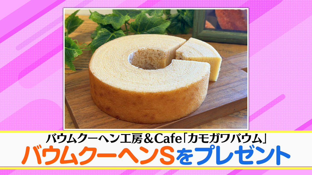 hirunandes_4ntv's tweet photo. ＼ヒルナンデス！視聴者プレゼント／

カモガワバウム
【バウムクーヘン（S）】を
8名様にプレゼント🎁

応募方法🙌
①@hirunandes_4ntv をフォロー
②#ヒルナンデス
と感想をつけてこの投稿にリプライを投稿

ご応募お待ちしてるンデス🫶

締切：7/24(金)午後5時
当選のご連絡：DMにて当選者のみご連絡