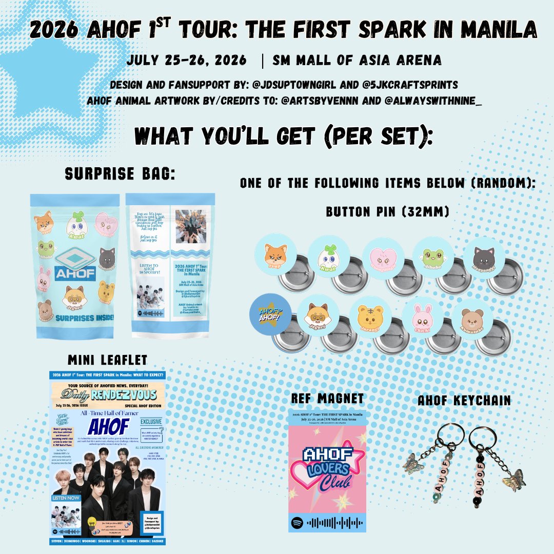 JDsUptownGirl's tweet photo. ✨2026 AHOF 1st Tour: THE FIRST SPARK in Manila ✨
Fansupport by: @JDsUptownGirl and @5jkcraftsprints 
Artwork by: @artsbyvennn 

☑️See pubmat below for more details
🤝On-the-spot trades only
🔀Pls help rt to spread

#AHOF #아홉 #THE_FIRST_SPARK #THE_FIRST_SPARK_IN_MANILA https://t.co/bUnDYdqxFh