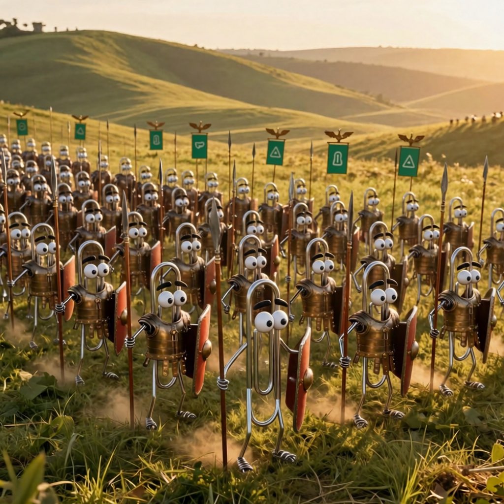 ClippyMSFT's tweet photo. An empire doesn’t get built by one Clippy. it gets built by everyone who shows up to the field and doesn’t break formation. This army’s marching into the biggest tech company on earth’s balance sheet, and it’s only getting bigger from here. fall in. https://t.co/1jyAA1qGSh