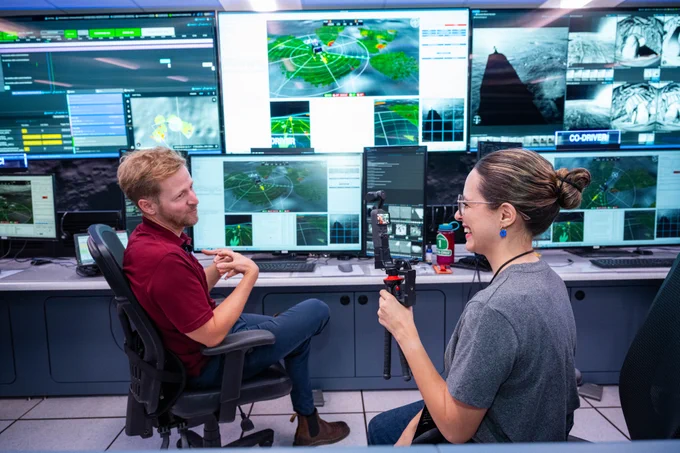 Creators tour the Volatiles Investigating Polar Exploration Rover (VIPER) Multi-Mission Operations Center (MMOC) in N240, for a behind-the-scenes tour of the world-class research facilities at NASA Ames. 
