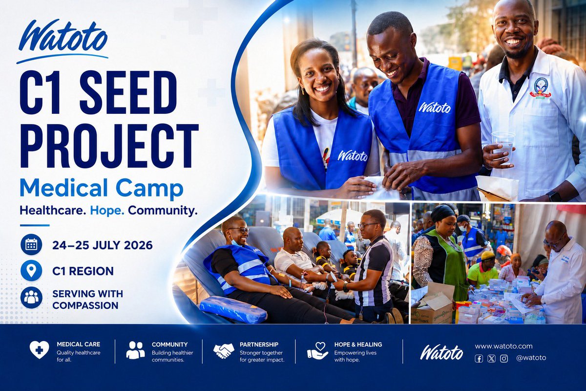 MaamaSmart's tweet photo. Please Come and receive free medication today from 9am to 3pm , Tomorrow 9am to 5pm free entrance free exit At Buganda Road -Football Pitch , Celebrating Christ as we Care for Community @watotochurch #SeedProject #CommunityCare #Love #Jesus https://t.co/JrZ5NiCdUe