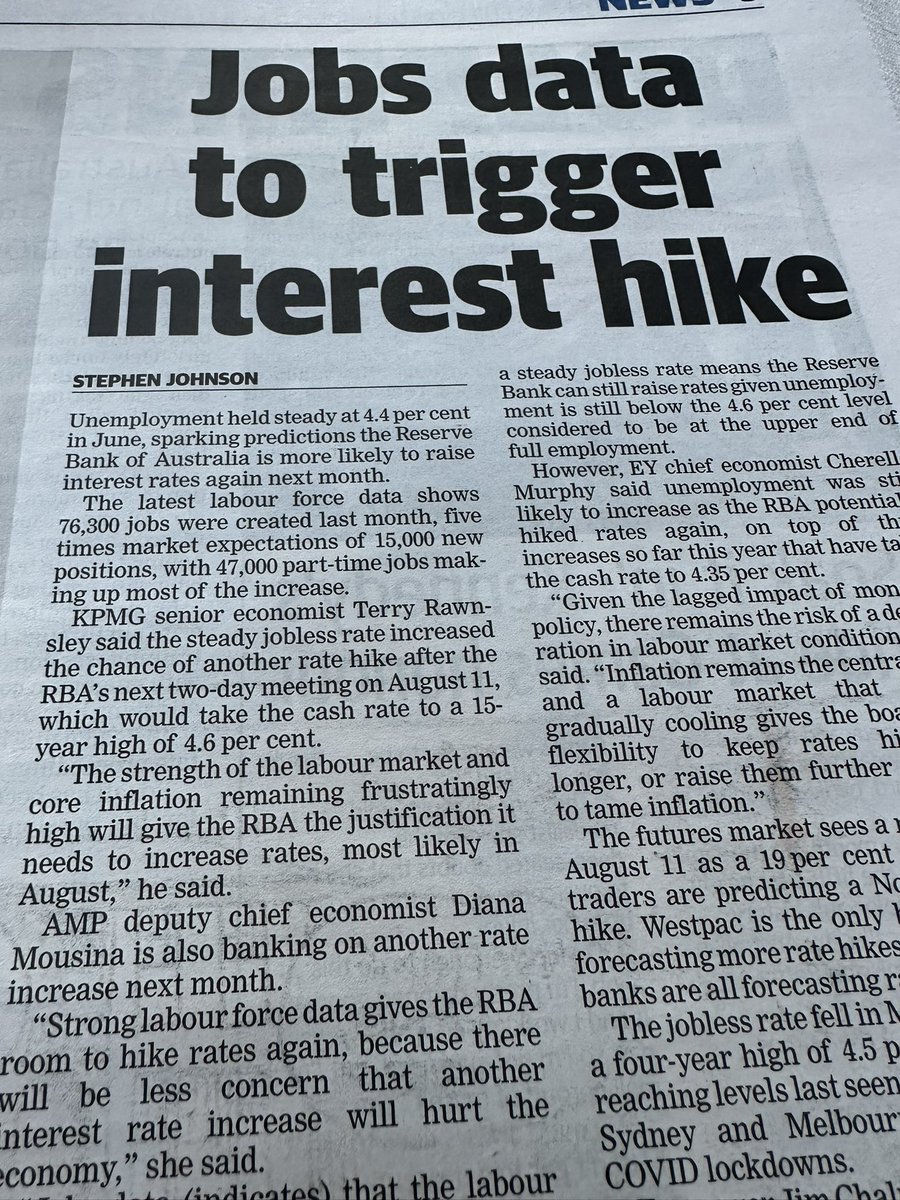GJ4592206129943's tweet photo. I’m keeping this post.
Don’t worry.
Rates will be falling in late 2027 and they will go low, very, very low. Cash rate will be under 1%.
I’ve been making that prediction for 3 years.
Let’s see.
@westaustralian #RBA #auspol #CBA #KPMG #EY #Westpac @abcnews @TheKouk #Ch7 #Ch9 https://t.co/DXotprezyL
