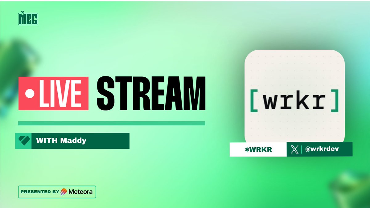 MCGlive's tweet photo. Tomorrow on MCG

$WRKR | @wrkrdev w/@madanmohan16 

📅 Friday, July 24th
🕐 12:30 PM EDT
📍Tune in here

Presented by @MeteoraAG https://t.co/ZQsVORn08r