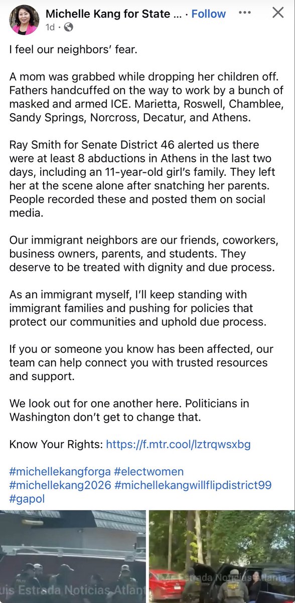 WinterBlues1104's tweet photo. Another candidate in Georgia doxing ICE agents locations. Y’all still ain’t mad enough yet. Get these foreign candidates TF out of Georgia right along with the illegals. https://t.co/8LSfkANX0S