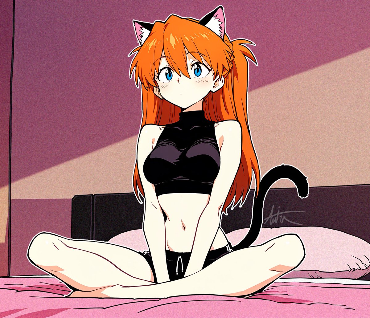 X_AWIVR's tweet photo. cat girl who waits for you to get home from work https://t.co/dZyBeW8YQD