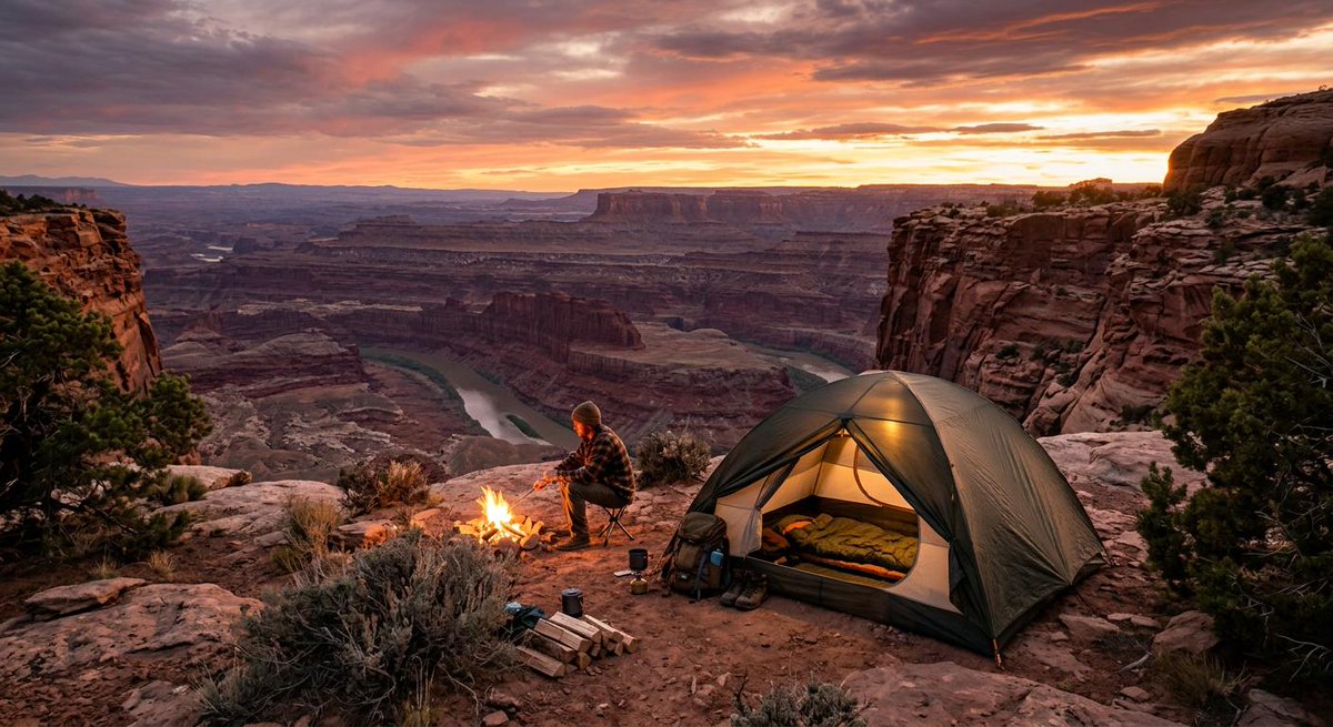 Martinscampshop's tweet photo. As the canyon glows beneath the setting sun, the campfire becomes the perfect place to share stories from the trail.
https://t.co/VqCi0ZiBNH
#CampfireNights #DesertCamping #GoldenHour #CampingLife #OutdoorAdventure #NatureEscape #StayWild #ExploreNature #SummerCamping https://t.co/0Jyp56r32x