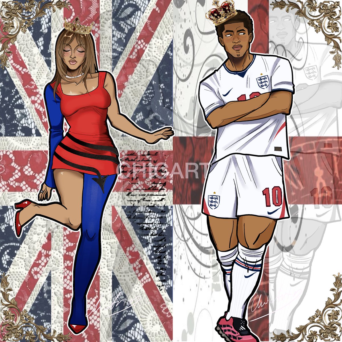 Lolkeepithidden's tweet photo. King and queen of England (my first time rendering this much don’t come at me pls)

#pinkpantheress #judebellingham #pinkpantheressfanart #judebellinghamfanart #bellingham #uk #britania #unitedkingdom #england https://t.co/NNNlxcT3il