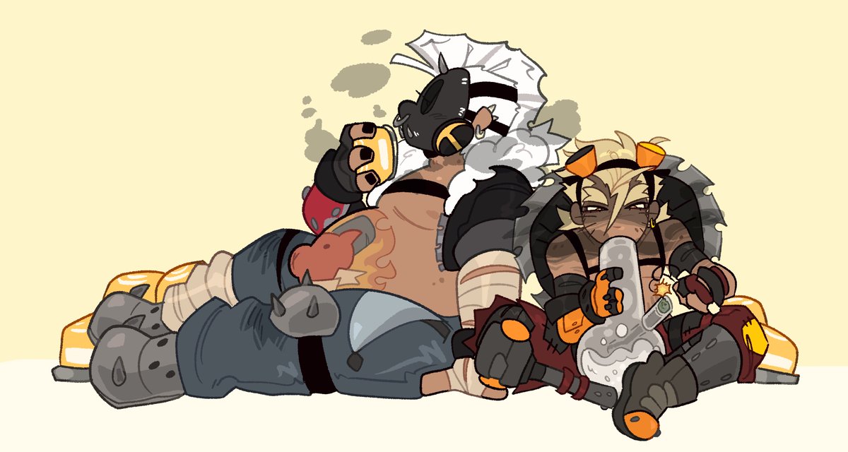 junkerfucker's tweet photo. finished roadhog n junkrat comm https://t.co/kF91t8bJVJ