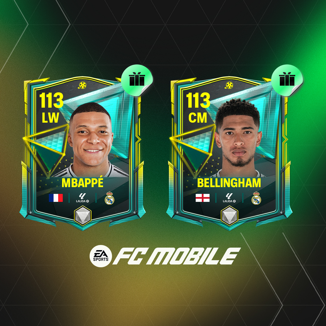 EASFCMOBILE's tweet photo. Generational talents, now in your squad. 🎁

Kylian Mbappé and Jude Bellingham lead the #FC27 Ultimate Plus Edition cover.

Log in to #FCMobile now to claim your Player Items. https://t.co/1DbP9HtC7W