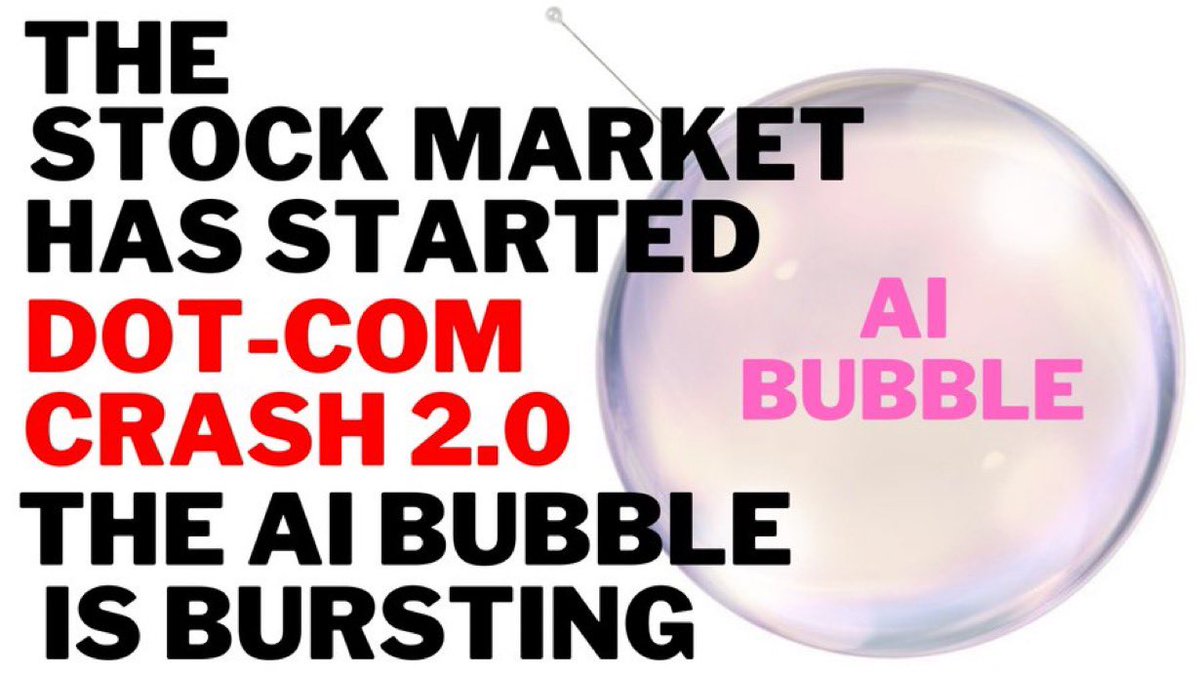 ProgidywebX's tweet photo. VIDEO BELOW
Stock Market CRASH:  Dot-Com CRASH 2.0 Has Already Started

 The AI Bubble is Bursting!!!

Stock Market Video Here
https://t.co/R97ikAFPkM…

.
$SPX $SPY $QQQ $NDX $VIX #oil #Iranwar $DJIA #DJIA  #Stockmarket #Inflation $IWM $RUT https://t.co/Cc1v1AsY8b