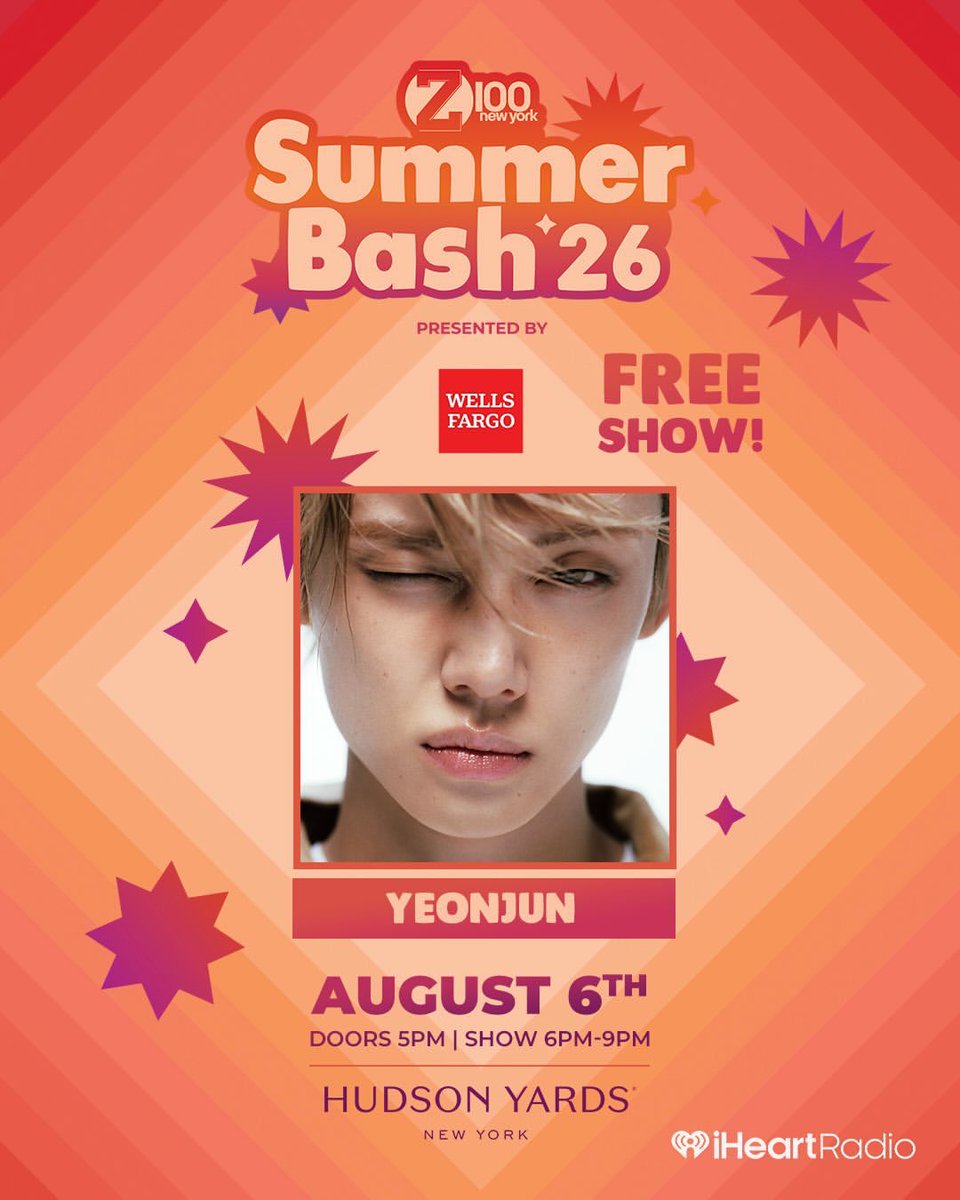 913records's tweet photo. YEONJUN’s upcoming solo performances at the United States including Music Festivals

8/5 [DATE CHANGE] GMA Summer Concert Series 2026
8/6 iHeartRadio Z100 Summer Bash ‘26
8/12 Billboard Live [NEW]
8/15 KCON LA 2026

#YEONJUN #연준 #ヨンジュン @TXT_bighit https://t.co/EtyQDtdLzD