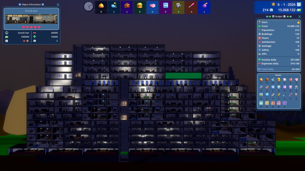 KricomNetwork's tweet photo. ๐จ Latest screenshots of KN Tower ๐ข
#Eveneo #KNGameStudios #GameDev #IndieGame #KN_Tower #Simulation #BetaTest3 #SimTower #Indie https://t.co/JQRxSta5et