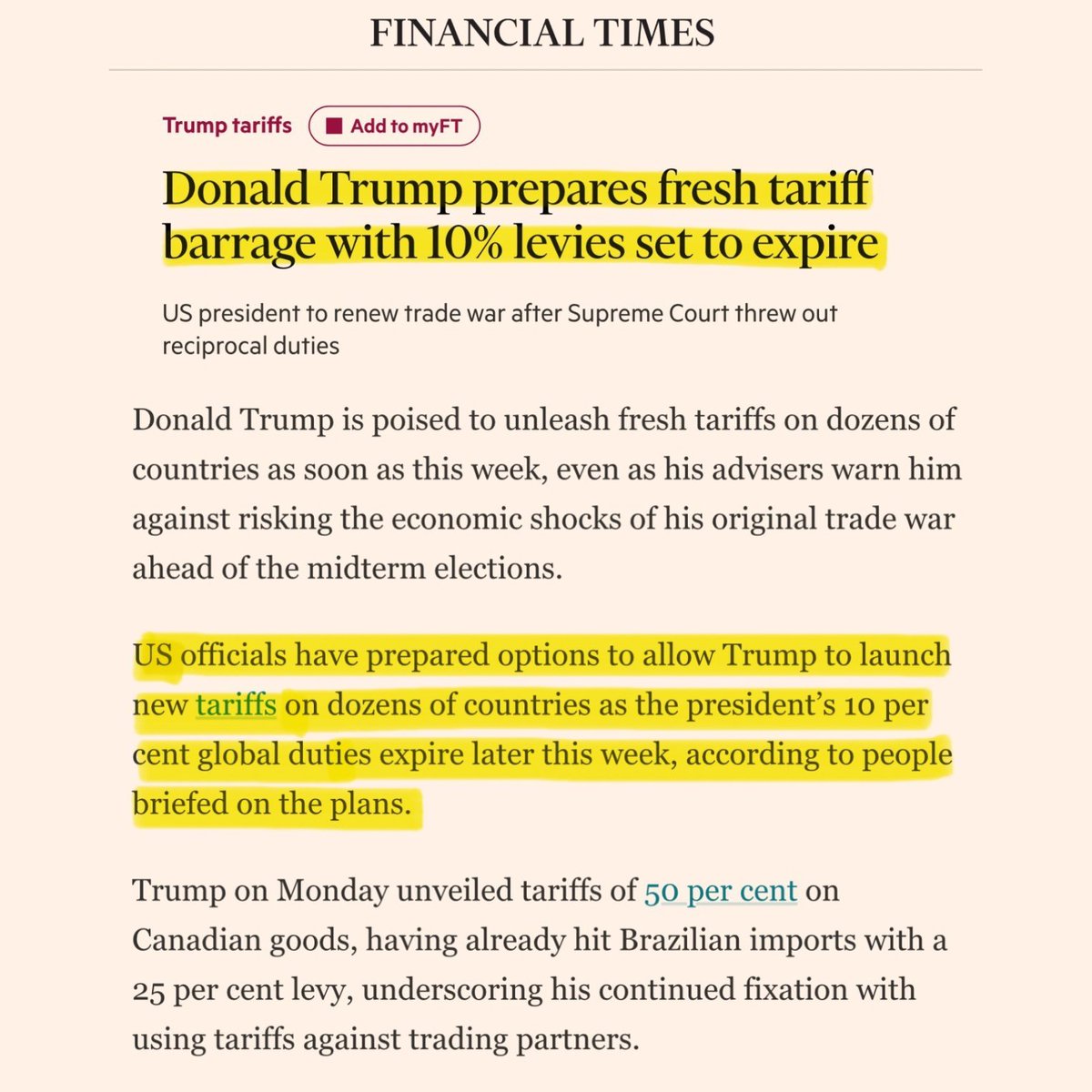 Madfxweb's tweet photo. 🚨 ZOLL-ALARM: Am 20. Februar 2026 entschied der Supreme Court, dass das von Trump verwendete Notstandsgesetz keine rechtliche Grundlage für seine Zölle bietet.

Noch am selben Tag unterschrieb Trump deshalb einen vorübergehenden Importzoll von 10 %, der am 24. Februar https://t.co/QRsOAAw0sn