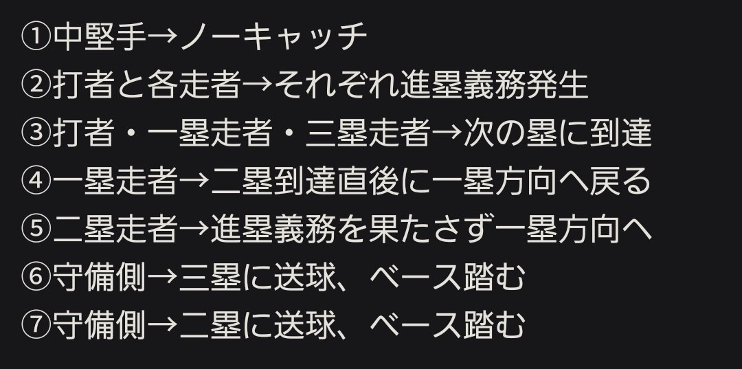 buffaloes_vfk's tweet photo. @med_draft_M2 ③の時点で試合終了ということですよね？
二塁走者がまだ正規に進塁していない状況だと思いますが、争点はその時点で試合終了になる(=得点を認める)かどうかかと思われ��す
個人的には違和感がありますが、仮に現場の判断がそうであれば辻褄は合います https://t.co/950z9FUcU8