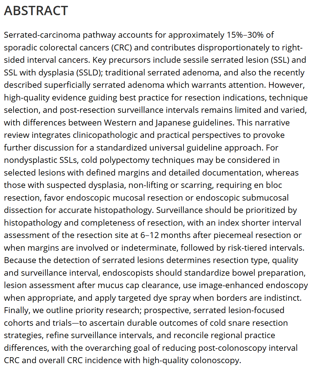 DigEndosc's tweet photo. REVIEW - Volume 38, Issue 6
Endoscopic Assessment and Management of Colorectal Serrated Lesions: Current Comparative Practice, Challenges, and Future Directions
https://t.co/4uVeG3jJUO https://t.co/fUgRnLqyDJ