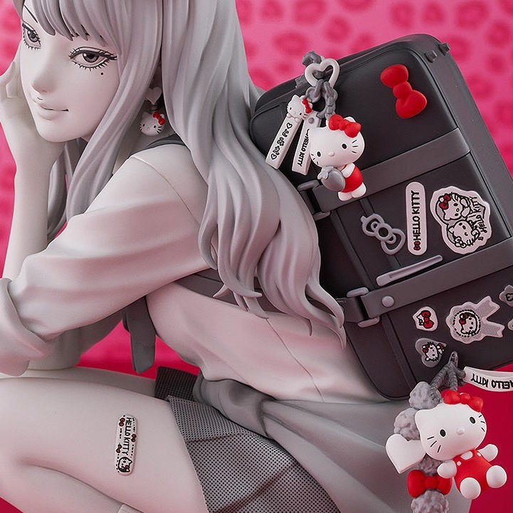 goodsmile_en's tweet photo. Horror manga visionary Junji Ito's Gyaru Tomie x Hello Kitty collaboration illustration is now a scale figure! Preorder now at the Good Smile Company Online Store and get 10% off with code smilefest2026!