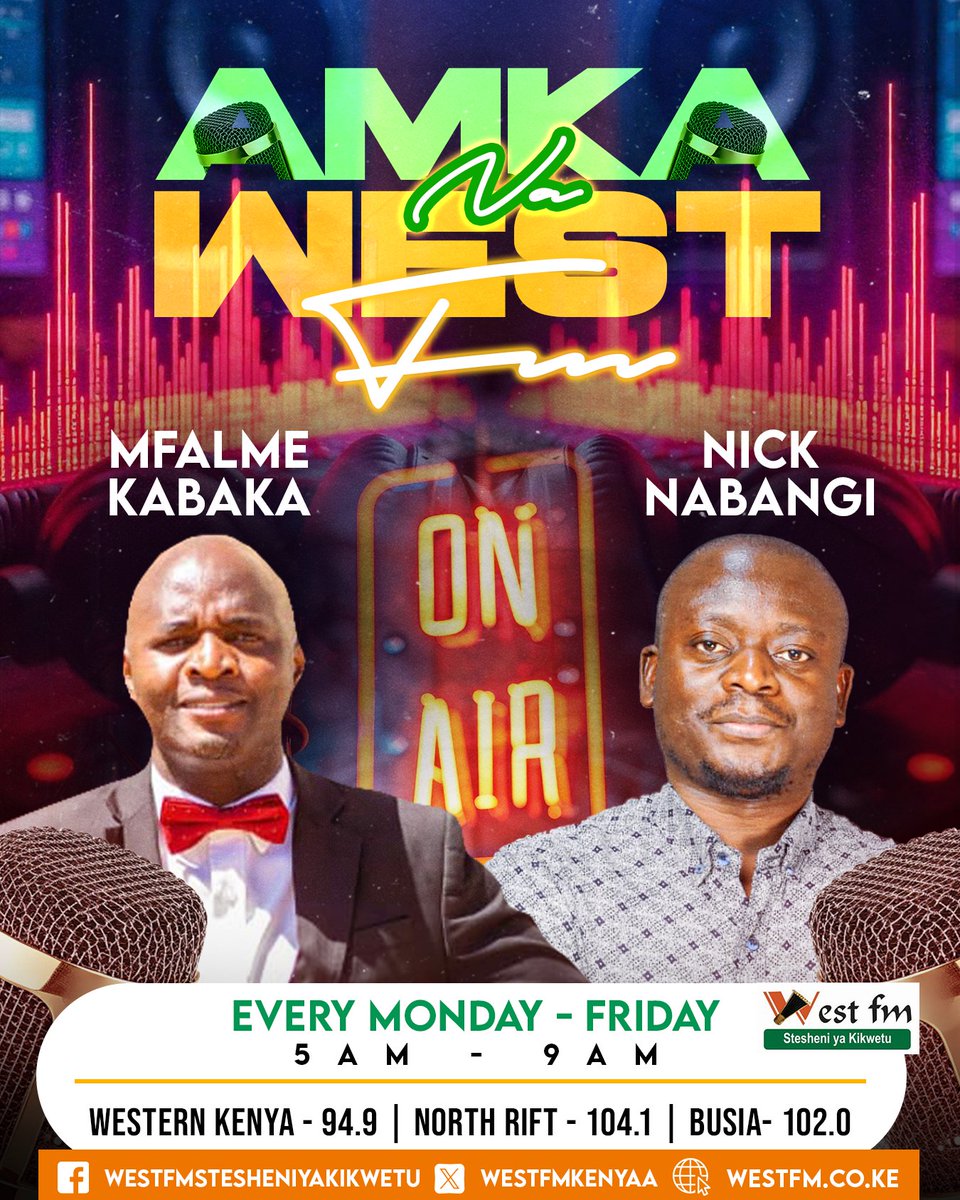nabanginick1's tweet photo. It is time

#AmkanaWestFm
#AmkanaWestFm

@jessy_makungu
@mariammanono
@MmbonePeninah
@CarolyneMwimbi
@Alumasajackson1
@taptap82898185
@elizbethonyango
@AludaMika
@mwandawiro_john
@MakangMacdonald
@Levimoja31838
@Bellenine_1
@PangrassKimutai
@frednyabera22
@JuliusRatko https://t.co/Ca7lN7YubG