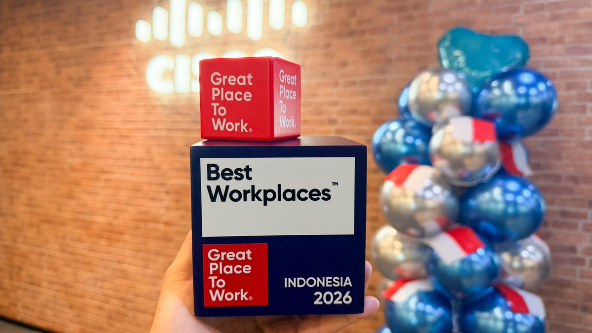 ciscoapac's tweet photo. Big congratulations to the Cisco Indonesia team for being recognized as the #1 #Best #Workplace (Medium Category) for 2026 by Great Place to Work Indonesia! 👏 

This recognition reflects the trusted, inclusive culture our team embodies every day. This win is for all of you! ⭐ https://t.co/koNge4zOQ1