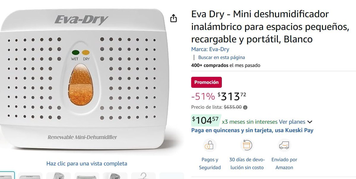 OfertonesMex's tweet photo. Amazon: Eva Dry - Mini deshumidificador inalámbrico para espacios pequeños, recargable y portátil, Blanco

👉Ver Oferta: https://t.co/hgF9rwB1NY

-51% de descuento
🔥Precio Oferta: $313.72
Precio anterior: $635.00

⚡️Unete a nuestros otros grupos:
https://t.co/hDwlFEz4oK

#Ofer… https://t.co/SnL5h1XqaW