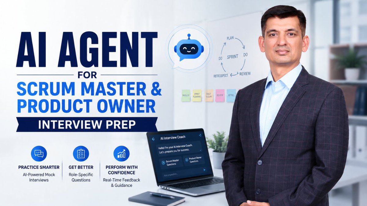 Scrumdotorg's tweet photo. Preparing for Scrum Master or Product Owner interviews? Try PST Sanjay Saini's AI-driven adaptive mock interviews. Get free access: https://t.co/2IiW23UF9p #Scrum #AI #ScrumMaster #ProductOwner #JobInterview #InterviewPrep https://t.co/1HzKrCL9s0