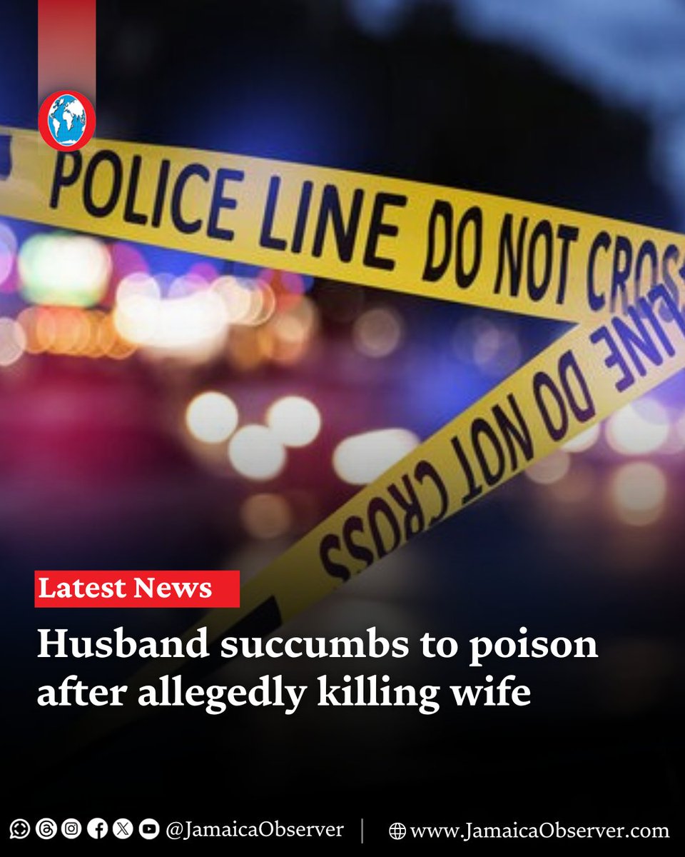 JamaicaObserver's tweet photo. The man accused of fatally chopping his wife before ingesting a poisonous substance has died.

The deceased has been identified as 67-year-old Jocelin Wellington. His wife, 62-year-old Marcia Wellington, died on Wednesday.

https://t.co/XXh2Nt0ErE https://t.co/NjR5ks4jTx