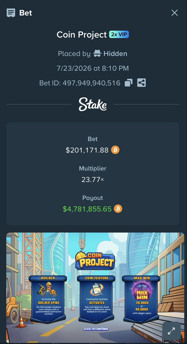 CreativeCityWin's tweet photo. Someone just won $4.75m on Coin Project 

MIND BLOWN 🤯 https://t.co/56jzgEQgxk