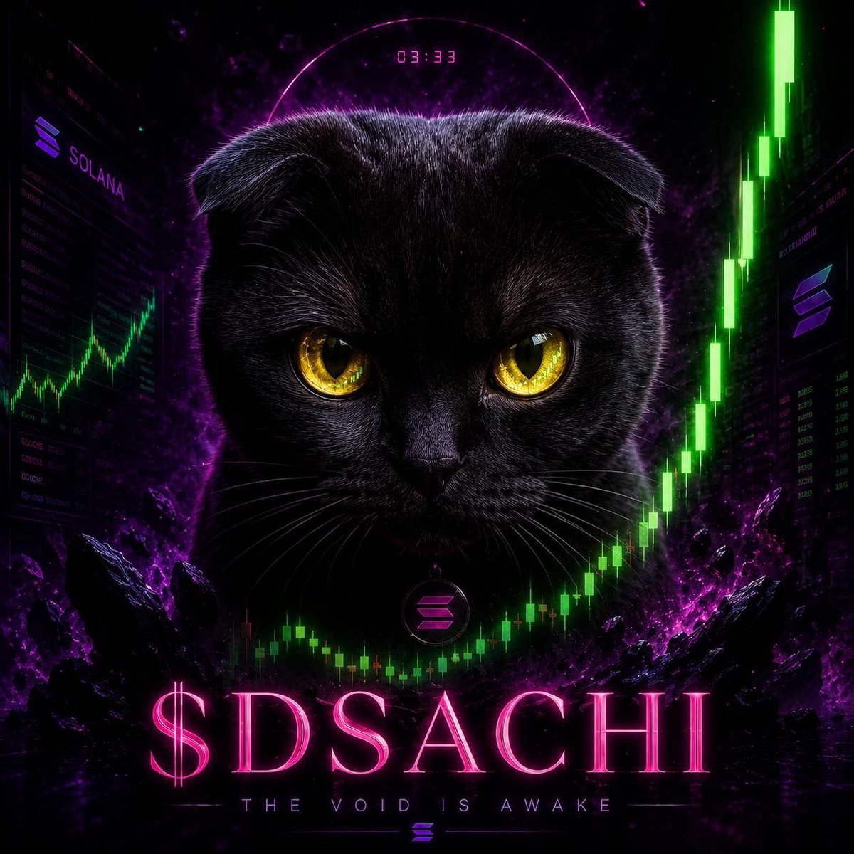 Stackin9up's tweet photo. @MrWhale At 03:33 AM, when the chart went quiet and the timeline started lying, Sachi opened her gold eyes.

She eats FUD, naps on liquidations, and remembers who kept diamond paws in the void.

Paper hands become toys. The timeline is her hunting ground. https://t.co/7VUTM2QNmj