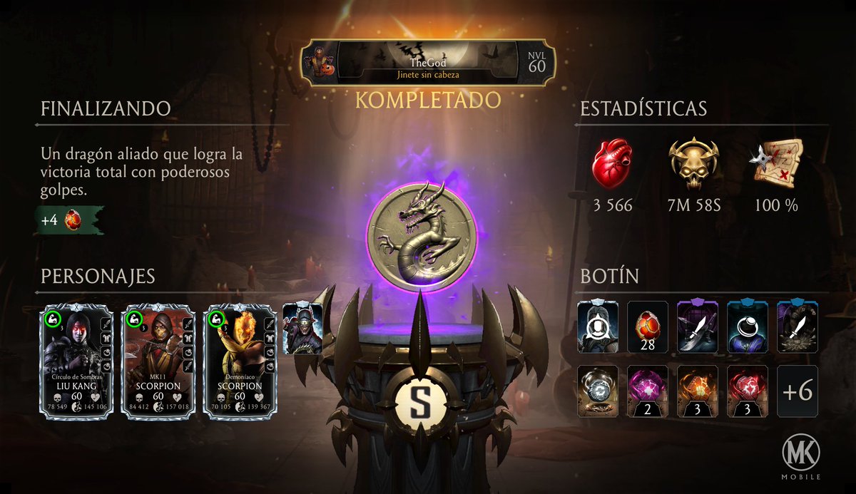 Nonphonehere's tweet photo. ¡Acabo de completar un recorrido de la Kripta en Mortal Kombat Móvil! Mira mis estadísticas. https://t.co/2WB3x6Wt58