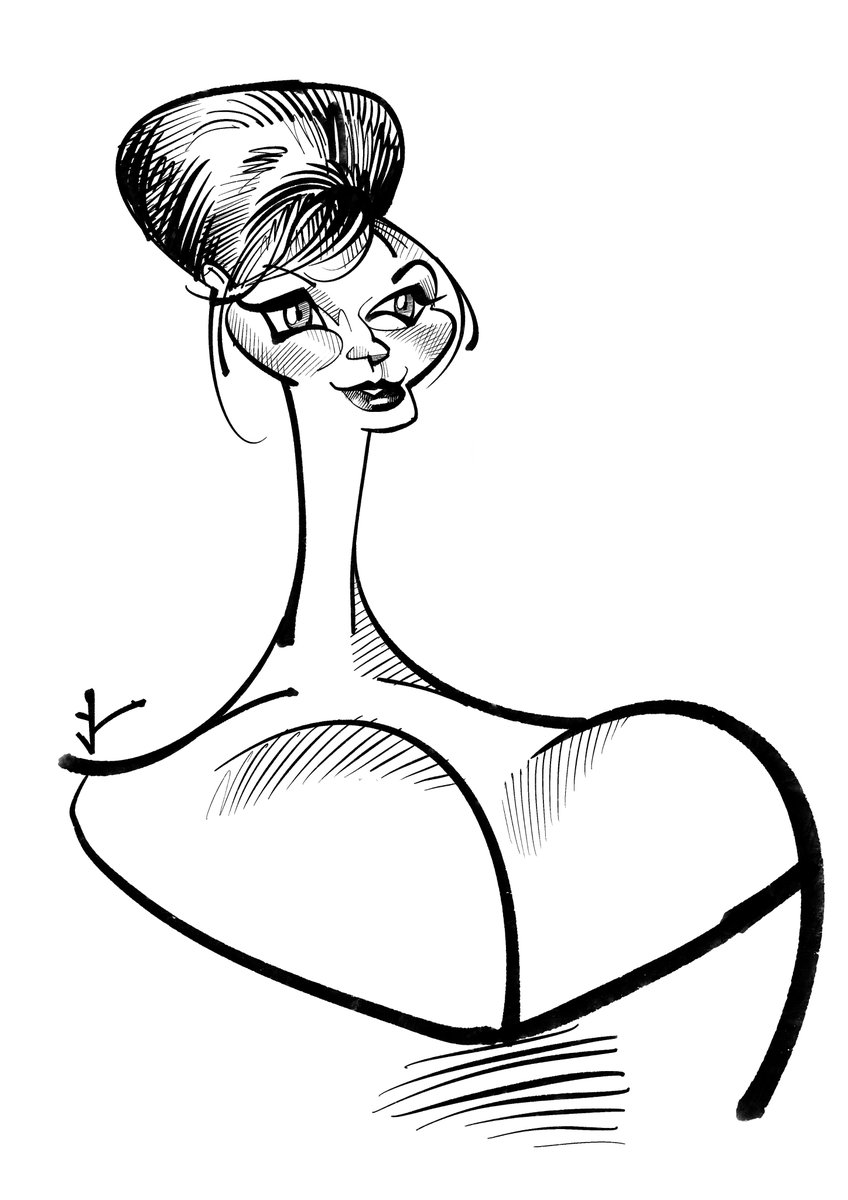 CFEnriquez's tweet photo. A caricature commission by @j_aldeguer1 of Christina Hendricks. 

She's been a topic lately and he's great so I wanted to get his take on her. https://t.co/PUGFUiEEFj