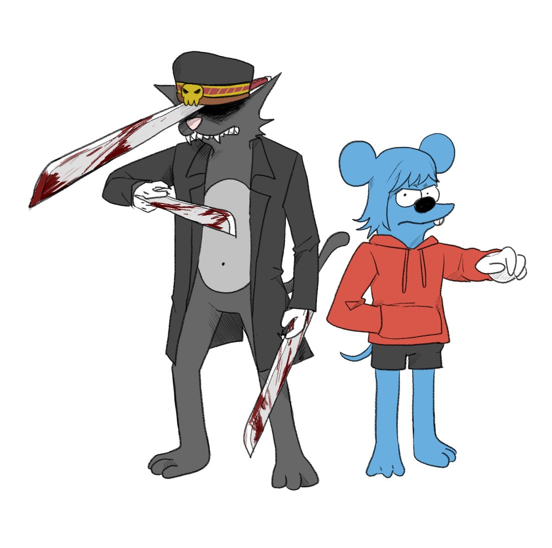 BLAHBLAH_maybe's tweet photo. Scratchy Sword &amp; Sawatari Itchy
#ChainsawMan #TheSimpson #Crossover #チェンソーマン https://t.co/ZQ1ipfJBae
